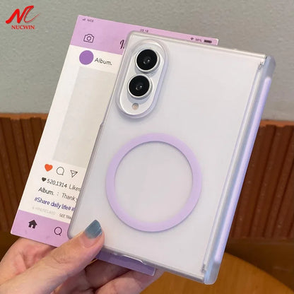 Luxury Hinge Protect Matte Frosted Semi-Transparent for Magsafe Case For Samsung Z Fold 8 Ultra Fold8 Wide Galaxy Z Fold 6 7