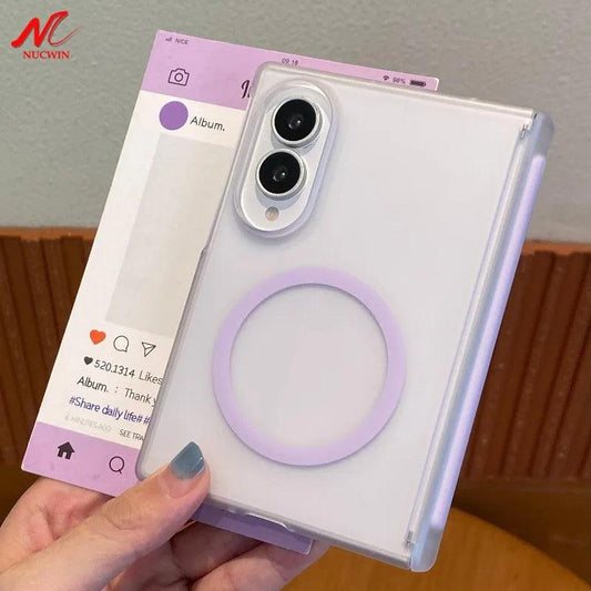 Luxury Hinge Protect Matte Frosted Semi-Transparent for Magsafe Case For Samsung Z Fold 8 Ultra Fold8 Wide Galaxy Z Fold 6 7