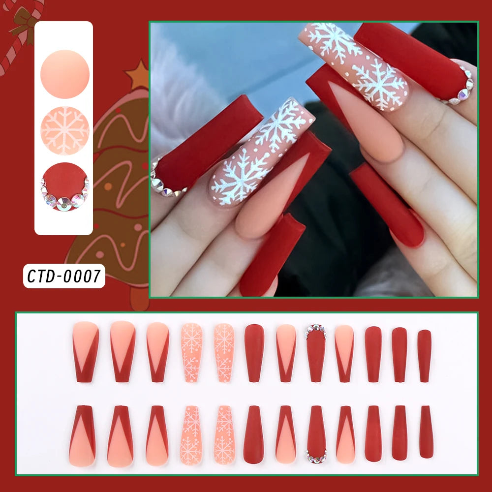 24Pcs Black Glossy Halloween Almond Fake Nails – Gradient French Press-on Nails with Rose, Heart & Skull Designs