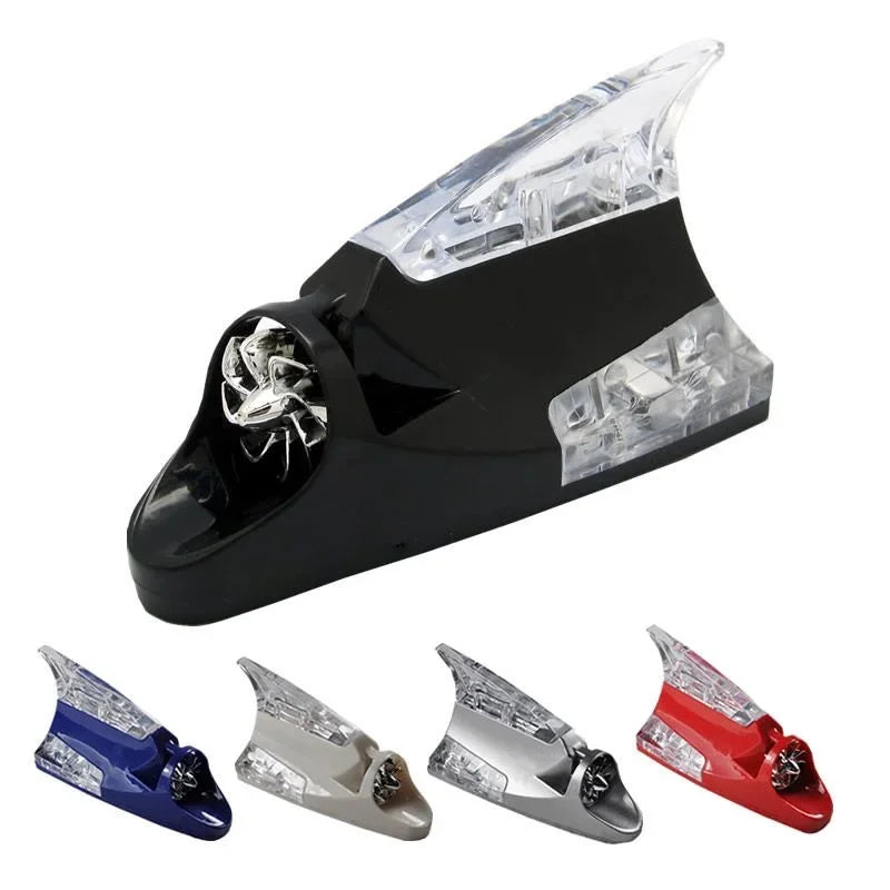 New Car Wind Shark Fin Antenna LED Warning Flash Upgrade Car Radio Signal Enhancement Roof Antenna Accessories