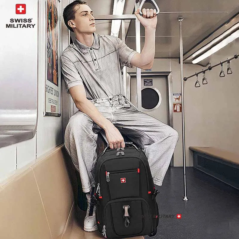 SWISS MILITARY Fashion Travel Multifunction Large Capacity Male Bag Usb Charging Waterproof 23 inch Laptop Backpack Men Mochila