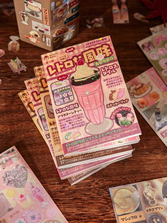 30 Sheets Vintage Style Retro Doodle Sticker Book for DIY Customization - Decorate Bottles Cars Laptops Guitars And More