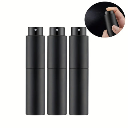 10ml Travel Perfume Sprayer, Refillable Cologne Container, Empty Dispenser Spray Bottle for Mini Sprayer Size (Black)