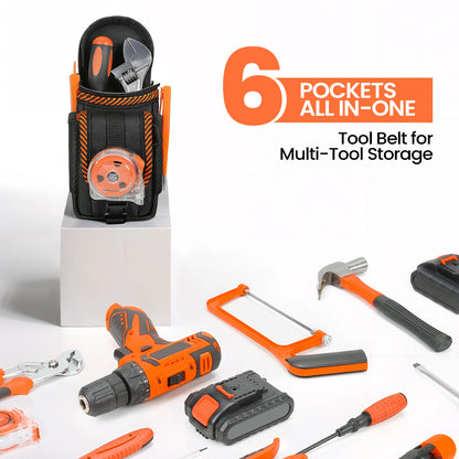 Small Tool Pouch with Belt Clip, Tool Belt Pouches, Electrician Tool Pouch. Mini Organizer Pocket Attachment for Tool Belt