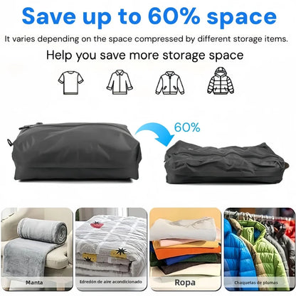 17L Travel Vacuum Storage Bags with Air Pump, Outdoor Clothes Compression Bags, Reusable Empty Vacuum Bags for Clothes Suitcases