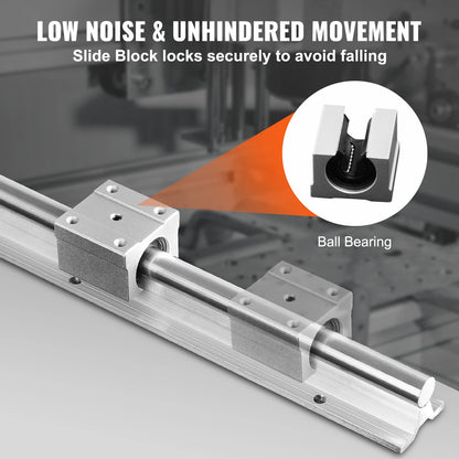 SucceBuy 2PCS Linear Guide Rails SBR12 SBR16 SBR20 SBR25 800-2200mm & 4PCS UU Bearing Blocks Smooth Motion DIY Mills CNC Parts