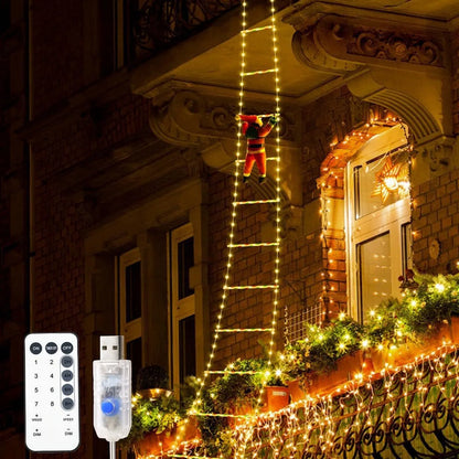 LED Santa Claus Climbing Ladder Lights – 1.5M / 3M USB Powered