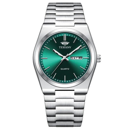 Men's Watch, Slim Stainless Steel Calendar Fashion Quartz Watch