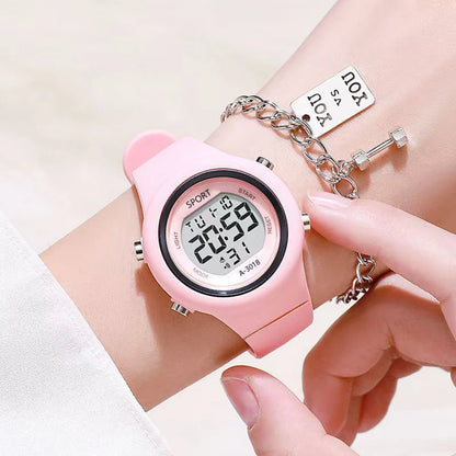 LED Digital Kids Sports Watch set Luminous Waterproof Alarm Clock Boys and Girls Student Electronic Wristwatch with Bracelet set