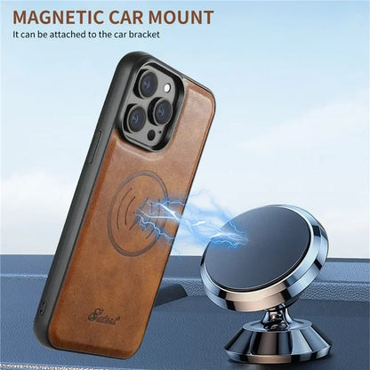 EUCAGR Magsafe Magnetic 2 In 1 Detachable Wallet Leather Case For iPhone 12 13 14 15 16 17 Pro Max Plus 16E 17 Air Holder Cover