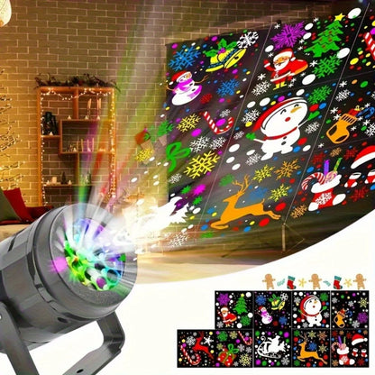 Christmas Projector Lights – 16 Patterns Rotating LED Snowflake Laser Light