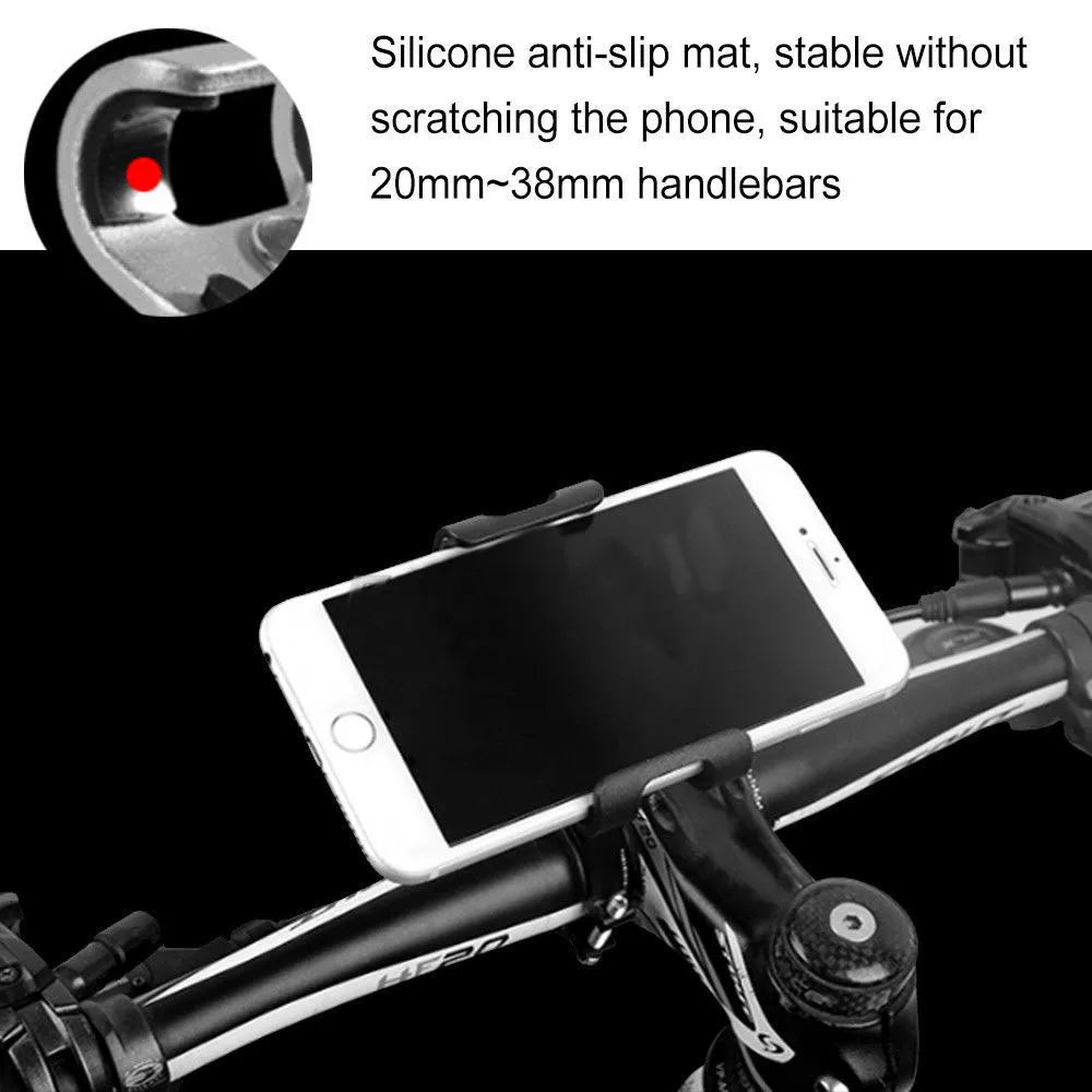 Motorcycle Bicycle Phone Holder Aluminum Alloy 360 Rotate Anti-slip Bracket Support GPS Clip Bike Phone Stand for iPhone Xiaomi