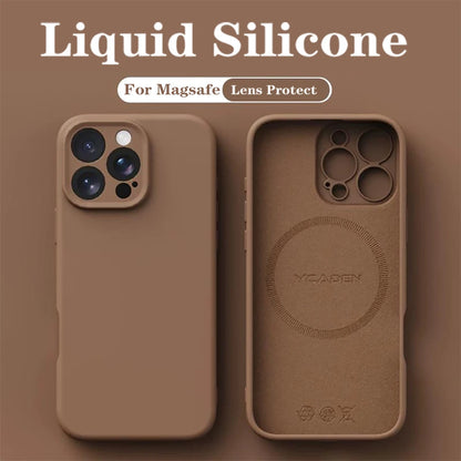 For iPhone 18 Pro Liquid Silicone Phone Case For iPhone 18 17 16 15 14 13 12 Pro Max Wireless Charging Skin Smooth Magsafe Cover