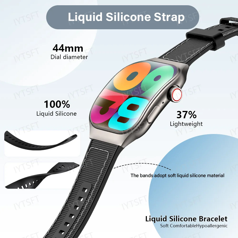 LAXASFIT New Bluetooth Call Smart Watch for Men 2.01" HD Curved Screen Sports Watch Health Monitor Smart Watch for Android iOS