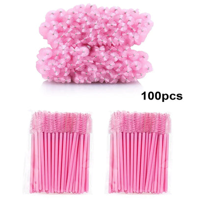 100pcs Disposable Eyelash Brushes – Spoolies & Mascara Wands