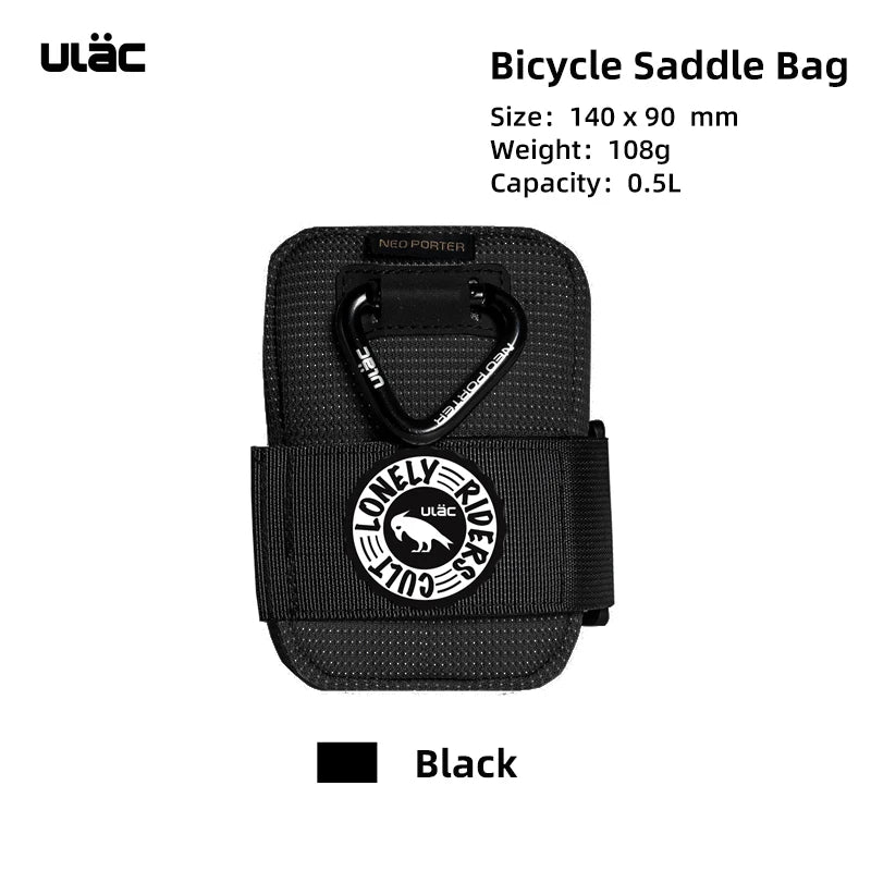 ULAC 0.5L Bicycle Saddle Bag Mini Bike Seatpost Bag Waterproof Shockproof Durable Fabric MTB Cycling Rear Pack Tail Pouch