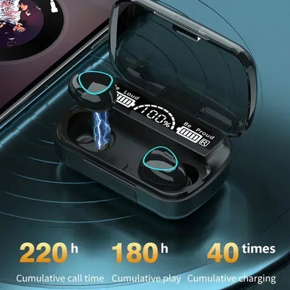 New Bluetooth headset M10 hands-free LED Dispay headset Bluetooth HiFi stereo music wireless earplug waterproof game headset