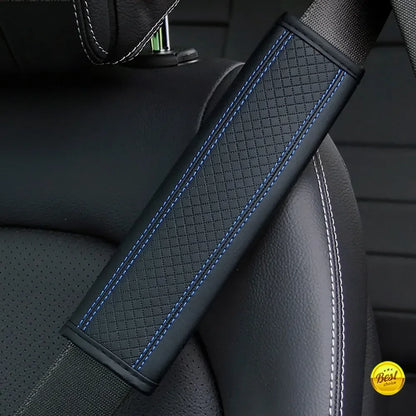 1PCS PU Leather Embossed Car Seat Belt Shoulder Cover Decompression Comfort Car Accessories Safety Belt Protective Cover - Urbizia