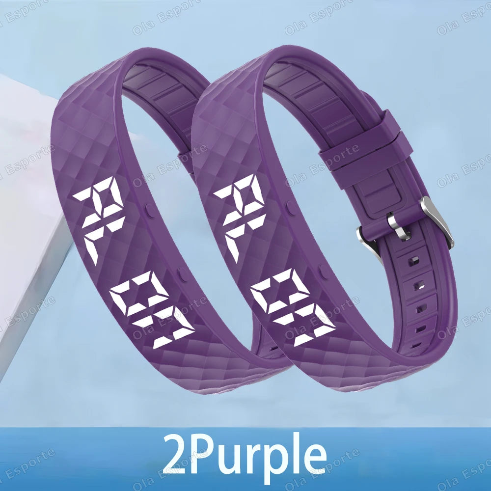 2026 Outdoor Smartwatch Sports Bracelet Vibration Alarm Clock Reminder Sleep Monitoring 24 Hours Pedometer Rechargeable Bracelet
