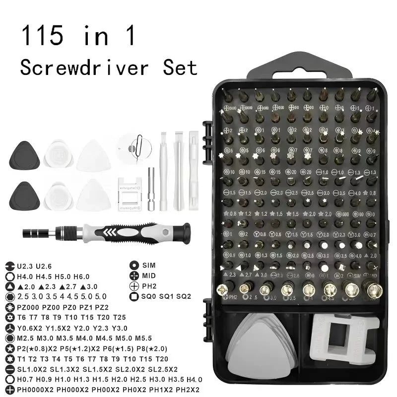 115-in-1 Small Screwdriver Set, Professional Repair Tool Kit for Phone, Computer, Watch, Console, Eyeglass and Electronic
