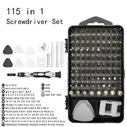 115-in-1 Small Screwdriver Set, Professional Repair Tool Kit for Phone, Computer, Watch, Console, Eyeglass and Electronic