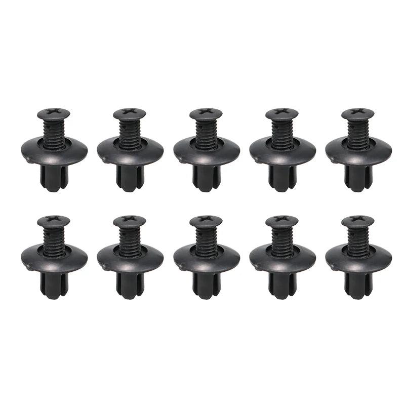 8mm Black Plastic Rivets for Car Bumper and Fender – 10 to 50 Pcs