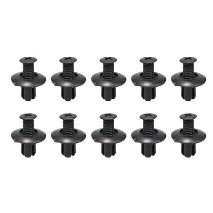 8mm Black Plastic Rivets for Car Bumper and Fender – 10 to 50 Pcs