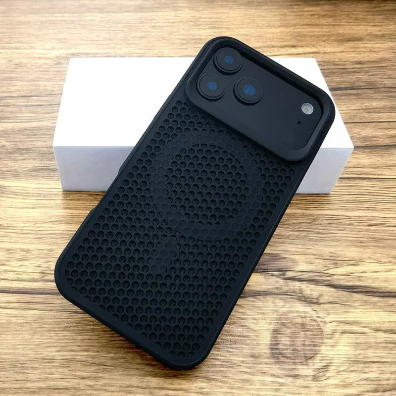 Luxury Dissipate Heat Hard Case For iPhone 17 Air 16 15 14 13 12 Pro Max 17Pro iPhone17 Mag Safe Magsafe Wireless Charge Cover
