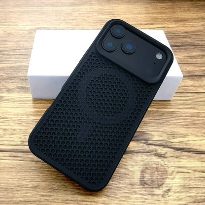 Luxury Dissipate Heat Hard Case For iPhone 17 Air 16 15 14 13 12 Pro Max 17Pro iPhone17 Mag Safe Magsafe Wireless Charge Cover