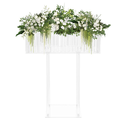 Crystal Flower Stand Clear Wedding Flowers Display Racks Crystal Floral Centerpiece for Wedding Decorations, Parties 60*20*78cm