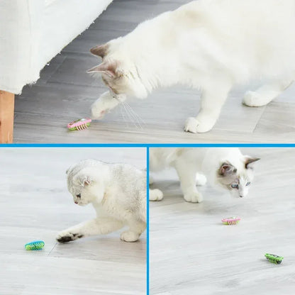 Mini Electric Bug Pet Dog Cat Toy Interactive Cute Ladybird Beetle Animal Shape Cat Toys Walking Insect Cat Playing Supplies - Urbizia