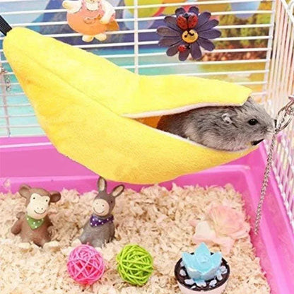 Banana Hamster Bed House Hammock Small Animal Warm Bed House Cage Nest Hamster Accessory for Sugar Glider Hamster Small Bird Pet - Urbizia
