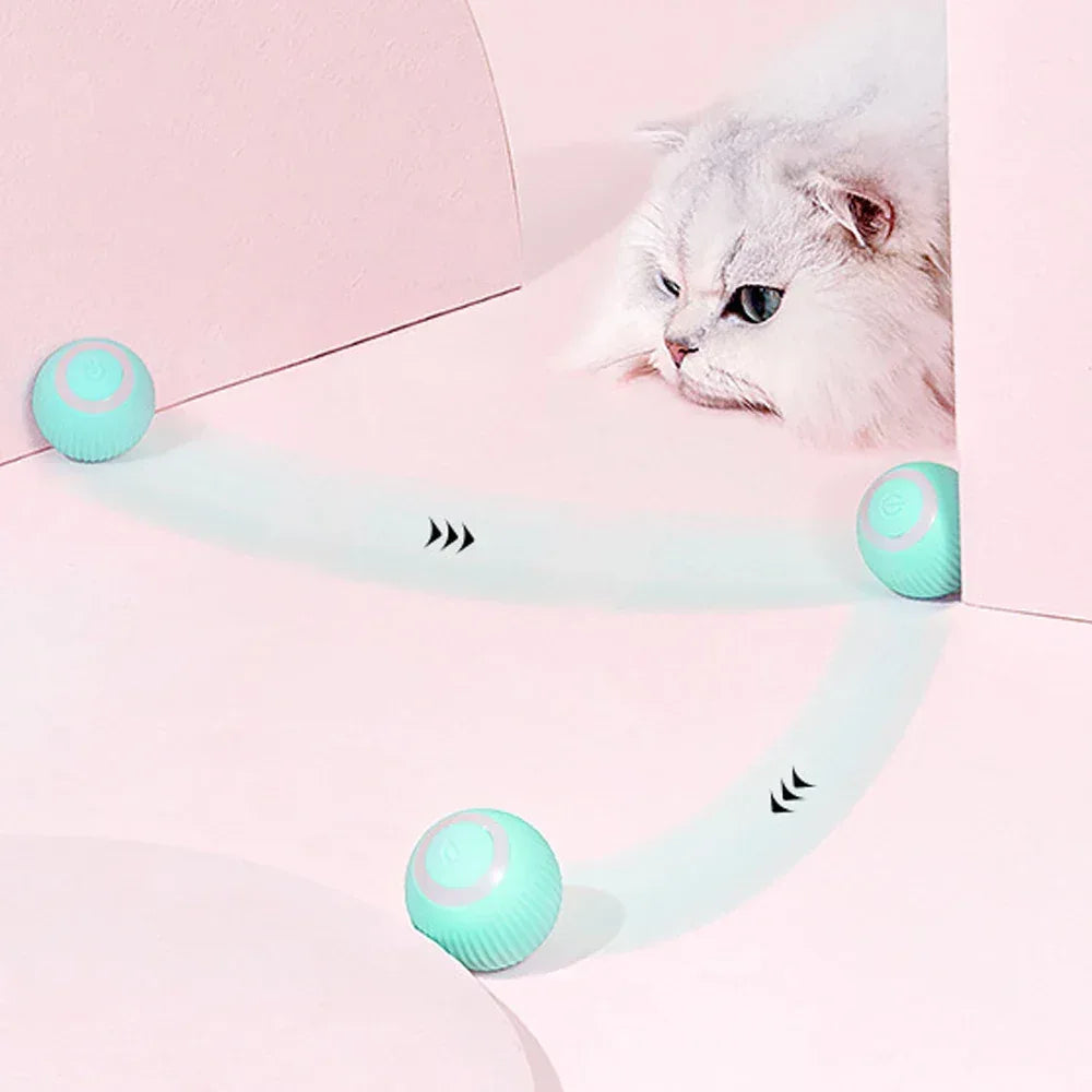 Smart Cat Toys Automatic Rolling Ball Electric Cat Toys Interactive for Cats Training Self-moving Kitten Toys for Indoor Playing - Urbizia