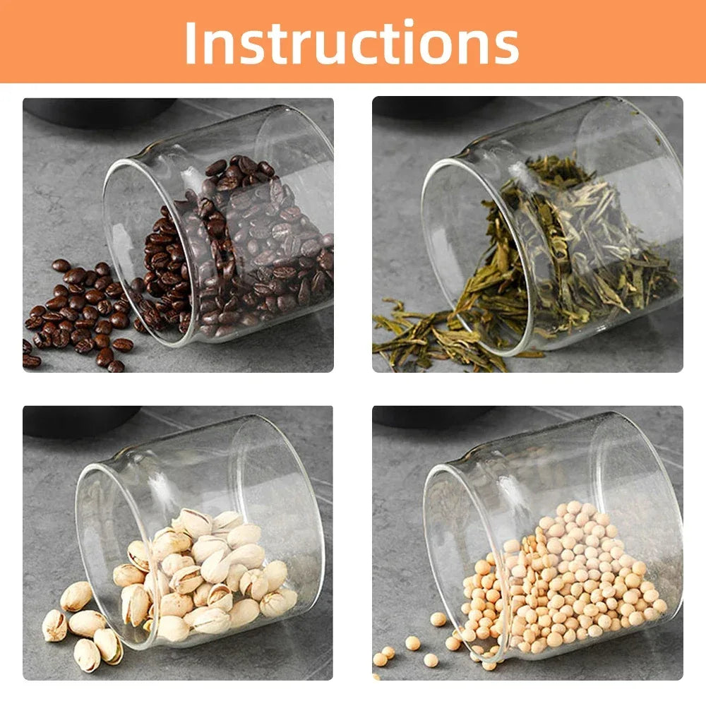 Vacuum Sealed Glass Coffee & Food Storage Jar