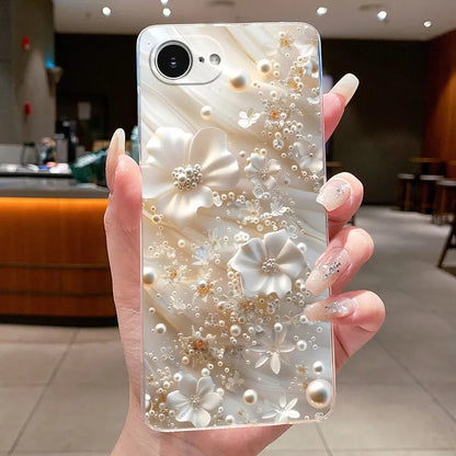 For iPhone 16e Case Clear Luxury Fashion Butterfly Flowers Soft TPU Silicone Jelly Back Cover for Apple iPhone 16e Phone Case