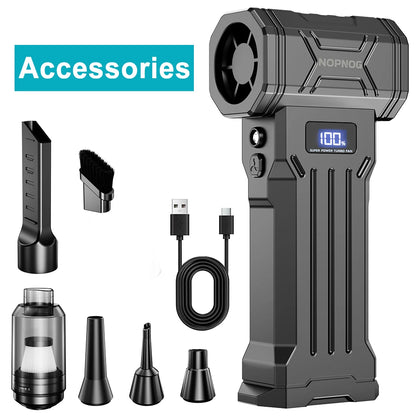 Car Vacuum Cleaner Turbo Fan Air Blower Cleaning Tools Air Duster Electric Dust Collector Hair Dryer for RV Truck Trailer Home Outdoors Camping Universal Auto Accessories