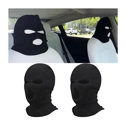 Universal Car Headrest Cover Funny Car Seat Face Mask Ski Mask Wrap Protection Vehicle Front Head Rest Protectors Accessories