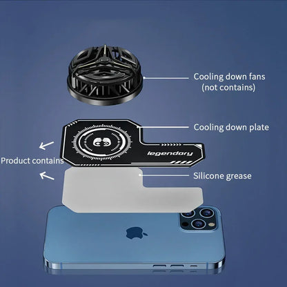 Magnetic Phone Cooling Plate Heat Sink Sticker for Gaming Phones