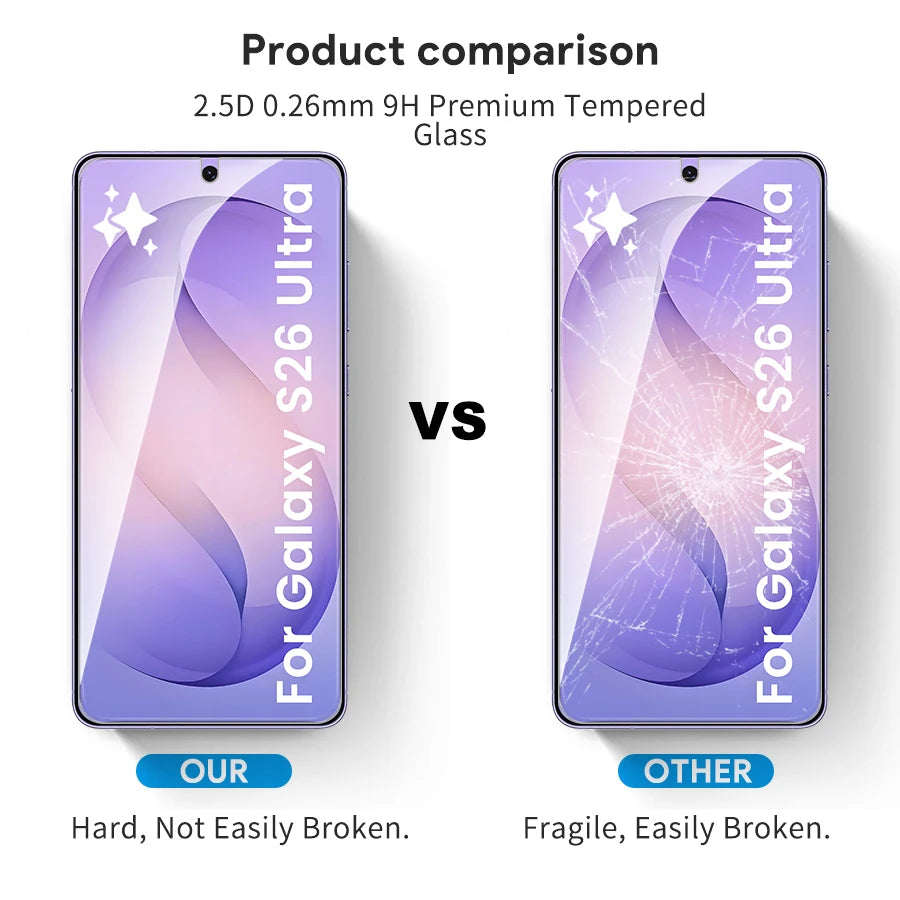 4-1Pcs 9H Tempered Glass For Samsung Galaxy S 26 S26 Ultra Plus S26Ultra S26+ 5G Unlock Screen Protector Explosion-Proof HD Film