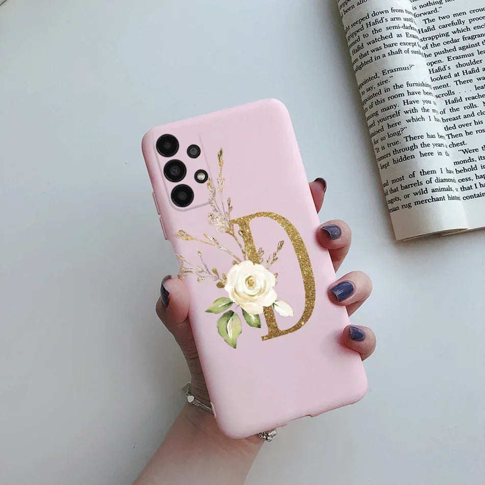 Flower Alphabet Soft TPU Case for Samsung Galaxy A Series