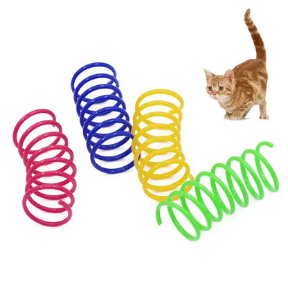 Pet Cat Toys Wide Durable Heavy Gauge Cat Spring Toy Colorful Springs Cat Pet Toy Coil Spiral Springs Pet Intera - Urbizia