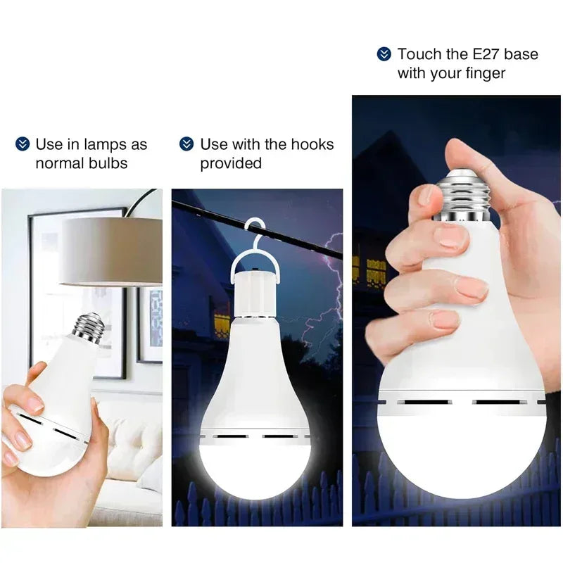 LED Rechargeable Light Bulb 7w 9w 12w 15w 85-265V Emergency Bulb Portable Hanging Camping Lamp for Tent Home Power Failure Porch - Urbizia