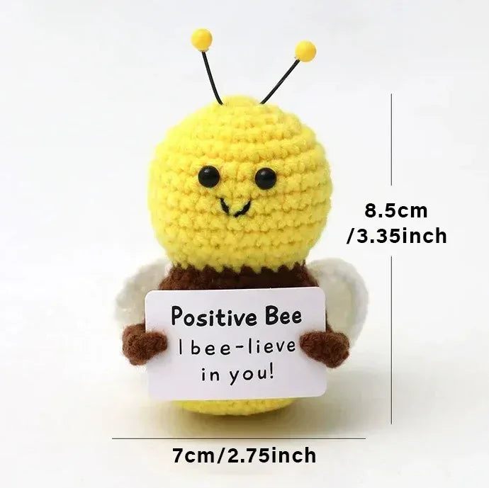 Positive Energy Crochet Doll Pocket Hug Handmade Knitted Plush Potato Plant Avocado Bee Turtle Duck Funny Emotional Support Gift - Urbizia