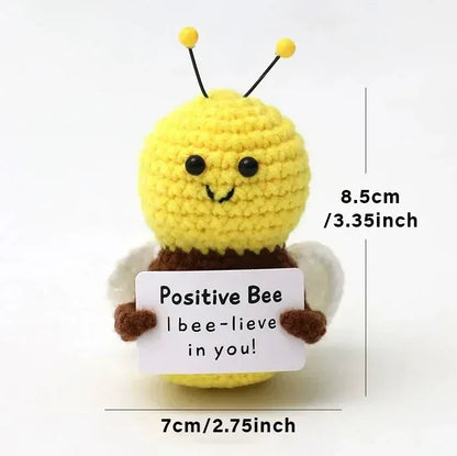 Positive Energy Crochet Doll Pocket Hug Handmade Knitted Plush Potato Plant Avocado Bee Turtle Duck Funny Emotional Support Gift - Urbizia