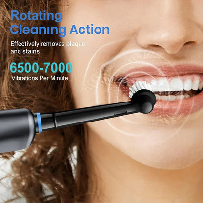 Electric Toothbrush Rotary Rechargeable Electric Toothbrush for Adults Rotating Electric Toothbrushes with 8 Soft Brush Heads - Urbizia