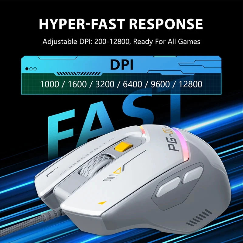 Inphic PG1 Wired Gaming Mouse RGB Lighting Effect Ergonomic Home Office Mouse For Desktop Computer Laptop