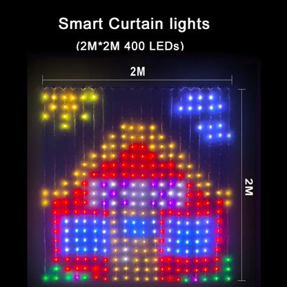 LED Smart Curtain Lights – App-Controlled RGB Fairy Lights with DIY Music Display