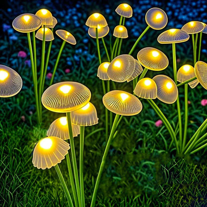 Solar Garden Lights Dual Mode LED Solar Mushroom Lights Waterproof Decor Yard Patio Pathway Jellyfish for Garden Ambiance - Urbizia