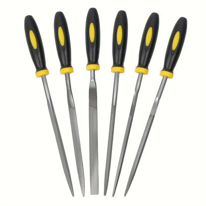 High-Carbon Steel Precise Needle File Set - Premium Kit with Non-Slip Ergonomic Handles, for Wood/Plastic/Model Filing