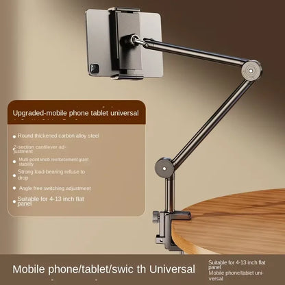 Desktop Mobile Phone Holder Bed Clip Lazy Live Broadcast Folding Cantilever Bracket For Apple Samsung iPad Tablet Stand Accessor